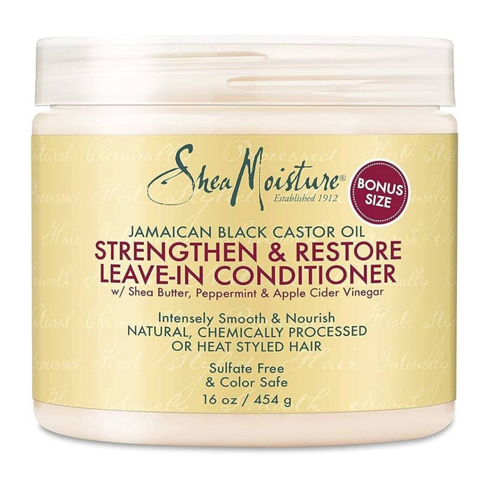 Condicionador Leave-In Shea Moisture Strengthen & Restore Óleo de Rícino Preto Jamaicano 312g