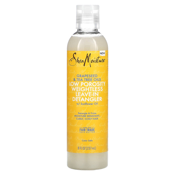 Desembaraçante sem enxágue Shea Moisture Grapeseseed & Tea Tree Oils de baixa porosidade, 237 ml