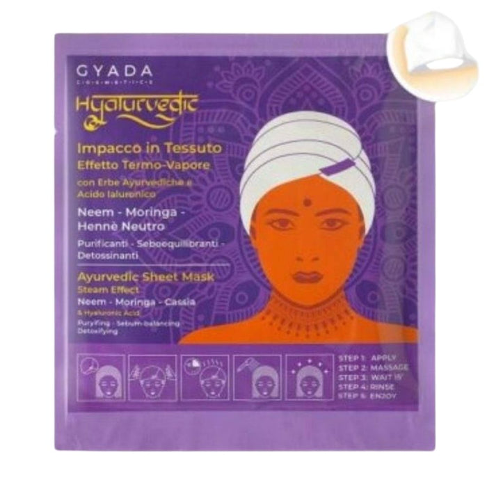 Gyada Cabello Hyalurvedic Impacco Ayurvedico In Tessuto Purificante Neem, Moringa, Hennè Neutro 60ml - Curly Stop