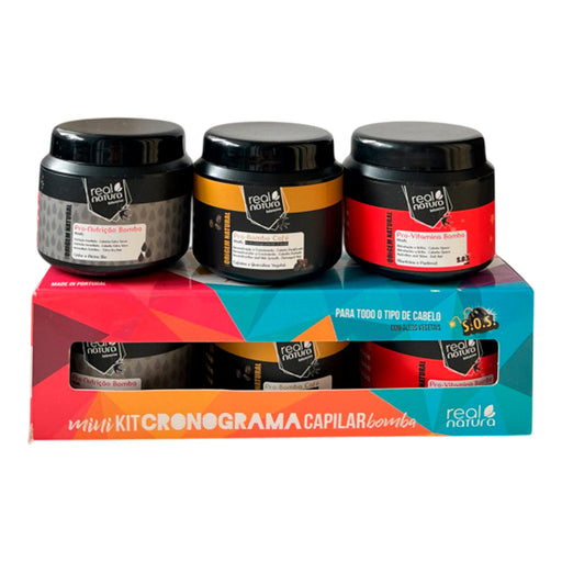 Real Natura Kit Cronograma Capilar Bomba 200ml - Curly Stop