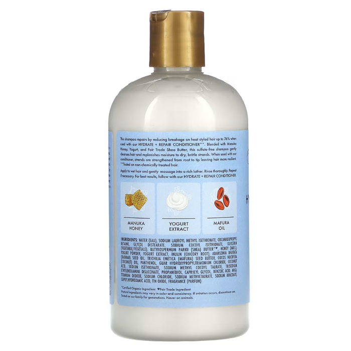 Shampoo Hidratante e Reparador Shea Moisture Mel de Manuka e Iogurte 384ml