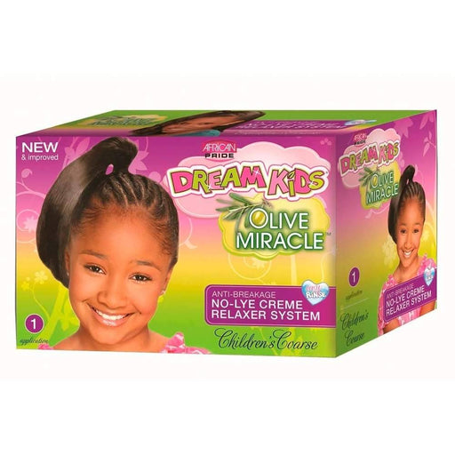 African Pride Dream Kids Olive Miracle No-Lye Creme Relaxer System Coarse 237ml - Curly Stop