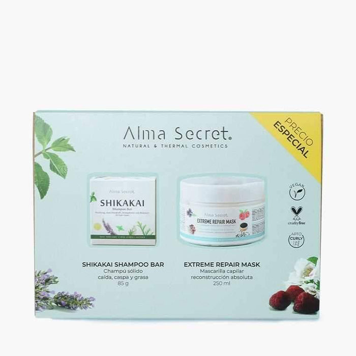 Alma Secret Pack Regalo: Champú Shikakai Bar + Mascarilla Extreme - Curly Stop