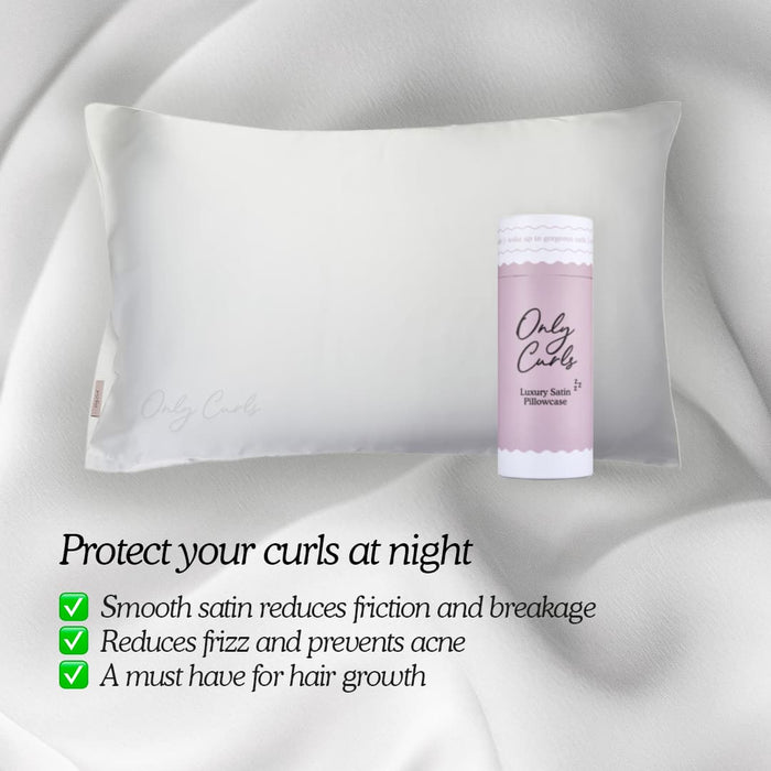 Only Curls Satin Pillowcase White - Curly Stop