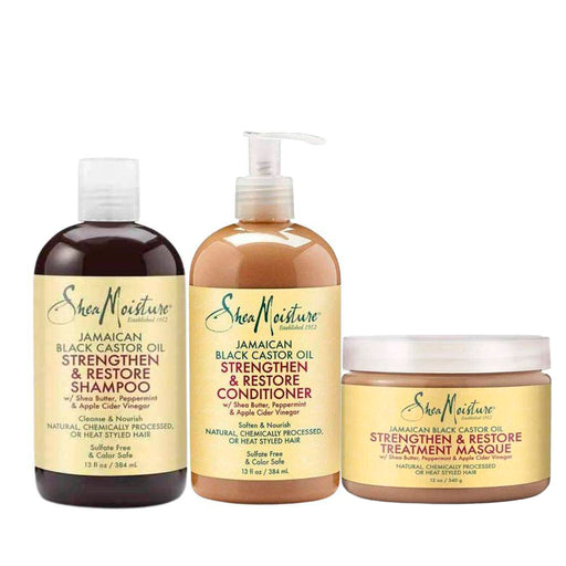 Shea Moisture Jamaican Black Castor Oil Pack of 3 - Curly Stop