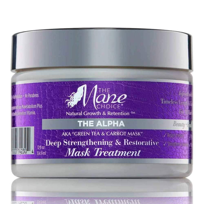 The Mane Choice Alpha Green Tea & Carrot Deep Strengthening & Restorative Treatment Mask 354ml - Curly Stop