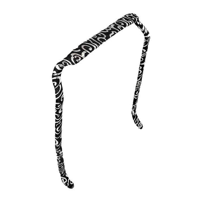 Zazzy Bandz Swirls of Silver on Black - Curly Stop